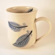 Blue Jay Feathers Curvy Mug