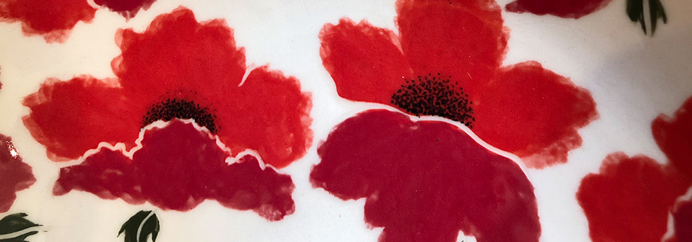 Hand Painted Red Poppy Design