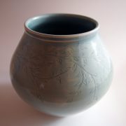 Round Vase with Incised Vines