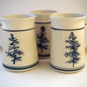 Pine Tree Wide Bottom Mugs