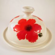 Red Poppy Butter Dish